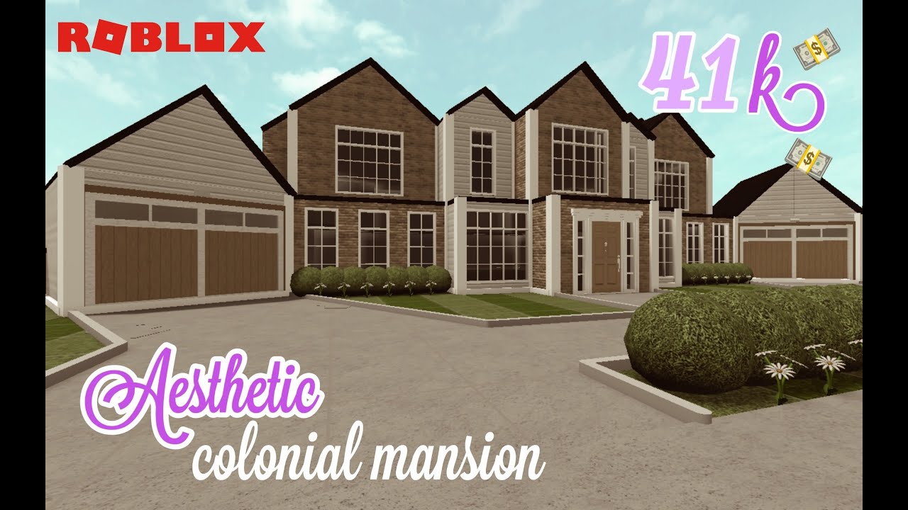 Colonial Mansion Exterior Speedbuild|Bloxburg|Roblox - YouTube