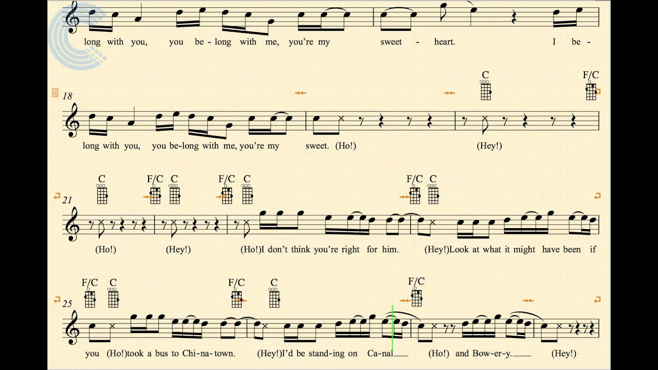 Ukulele Ho Hey The Lumineers Sheet Music, Chords, & Vocals YouTube