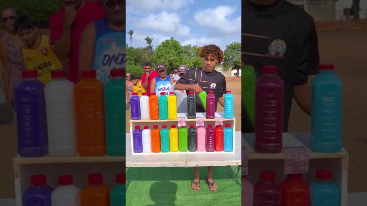 Public park 2 Bottle game set colors challenge 