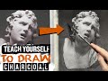 PAINT with POWDER, DRAW with CHARCOAL - Teach Yourself to Draw - Cast of the second son of Laocoon