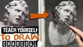 PAINT with POWDER, DRAW with CHARCOAL - Teach Yourself to Draw - Cast of the second son of Laocoon