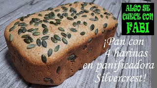 ¡Pan de 4 harinas (incluyendo trigo sarraceno) en panificadora! Con semillas y pipas de calabaza 