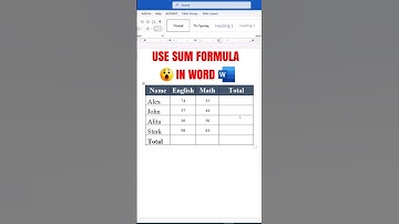 😮 How to Use Sum Formula In MS Word #msword #word