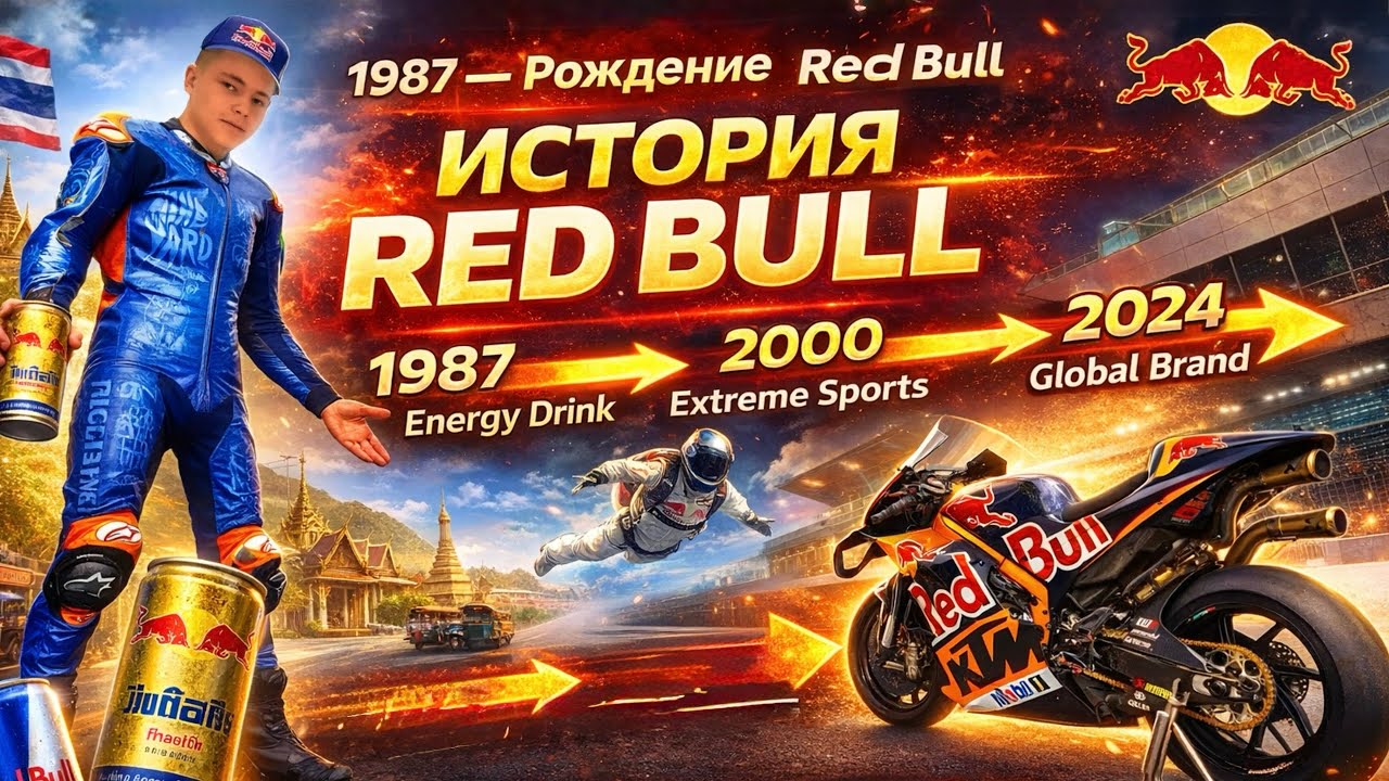 Как RedBull захватил МИР? История самого БЕЗУМНОГО бренда про спорт!