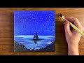 Night Sky Painting for Beginners | Easy Acrylic Painting Ideas | Painting