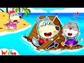 Don&#39;t Leave Lucy! - Wolfoo Surviving on Desert Island for 24 Hours Challenge 🤩 Wolfoo Kids Cartoon
