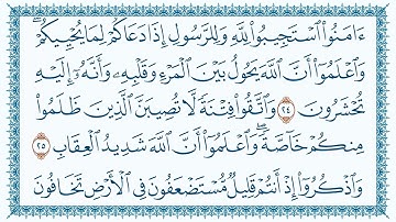 سورة الأنفال 8   -  بصوت الشيخ مشاري العفاسي  -  مكتوبة HD