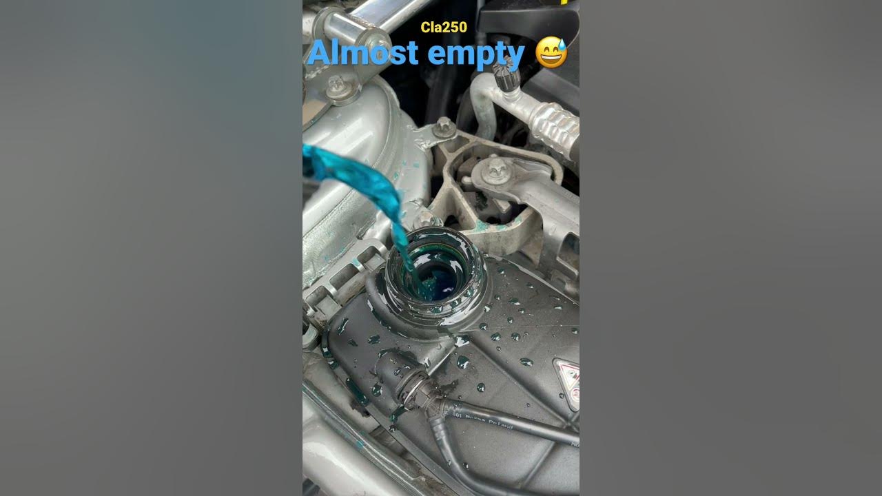 how to add coolant on Mercedes CLA 250, cla 45 it was almost empty #