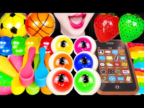 <strong>ASMR</strong> Edible <strong>iPhone</strong> Jelly Dice Candy Kohakuto 먹는 주사위 사탕 아이폰 젤리 먹방 Mukbang, Eating