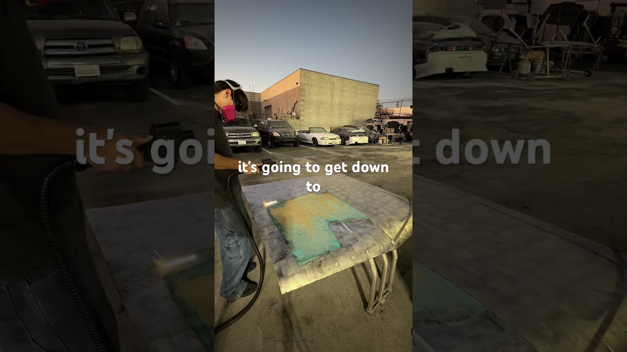 Laser rust removal on this 61 Chevy impala bubbletop 