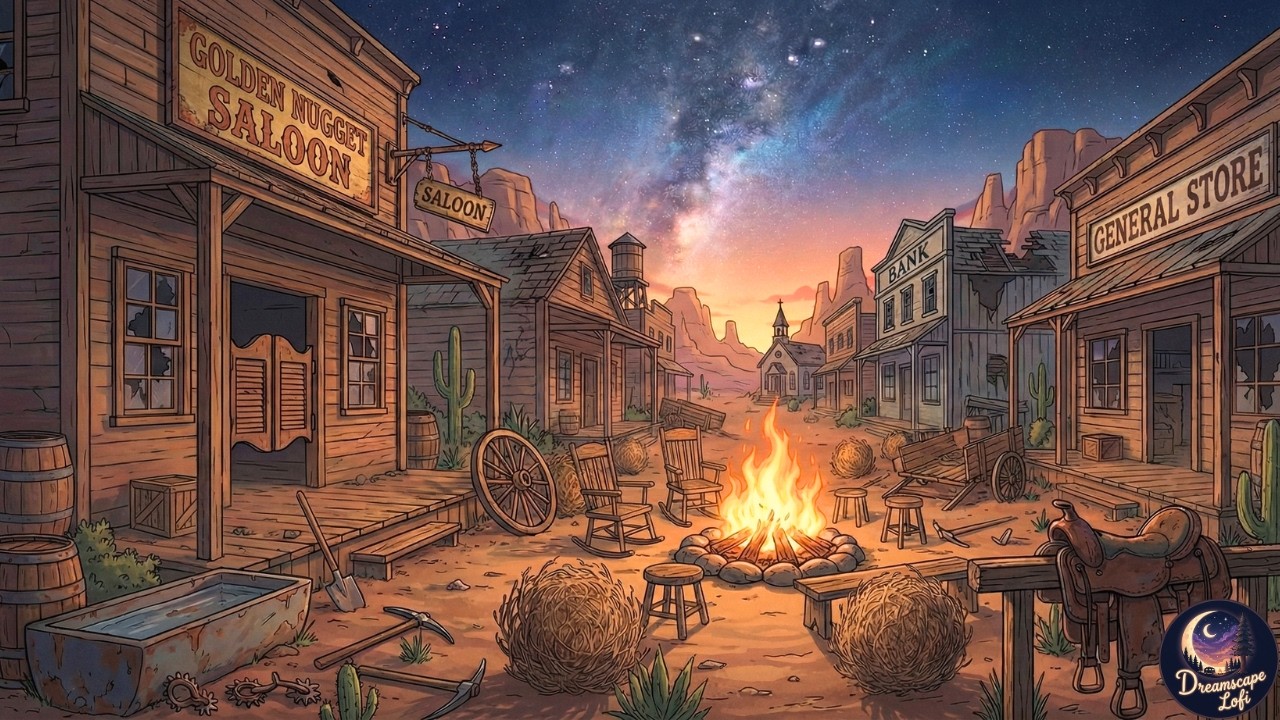 abandoned wild west ghost town 🌵 desert night lofi [beats to relax/sleep]