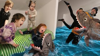 HiDE n SEEK with SHARKS!! Adley \& Niko morning routine gets a bit Crazy! a Family Trip \& fun games