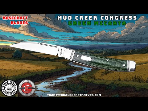 RoseCraft Blades: Mud Creek Congress - Green Micarta