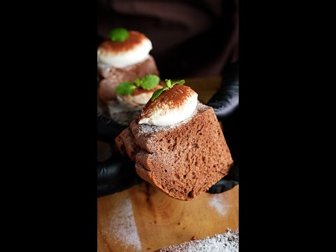 Delicious ! Chocolate Chiffon Cake シフォンケーキ・ショコラ #shorts #asmr #cooking