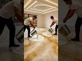 THIS IS CRAZY 😱 Gold & White Epoxy Floor #shorts #epoxyfloor #roommakeover