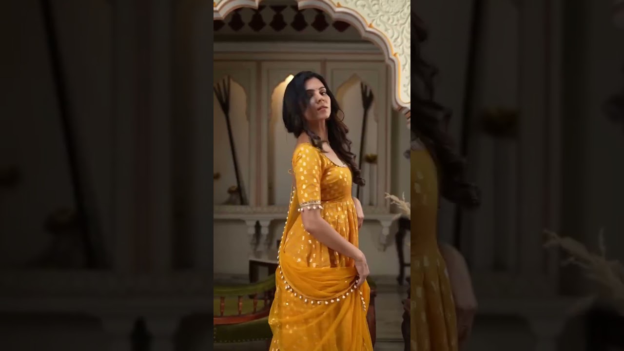 Yellow Chanderi Jacquard Suit