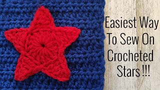 Easiest Way To Attach  Crochet Stars | American Flag Stars | Crochet Stars | Crochet | Craft