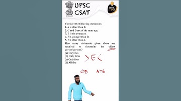 UPSC CSAT 2023 Question | सबसे old कौन है ?  | Solve Question with Basic Common Sense #pw  #shorts