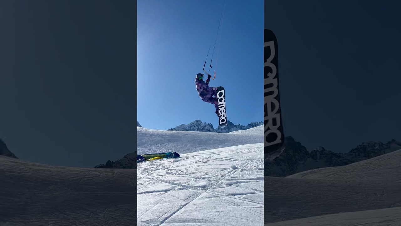 Snowkite freestyle training lately #snowboarding #snowkite #snowkiting #kite #tricks