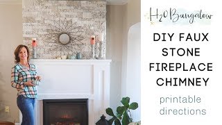 DIY Faux Stone Fireplace Chimney