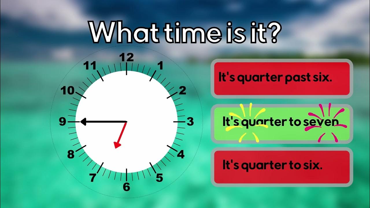 Telling The Time Quarter Past To | Fun Esl Game - Youtube