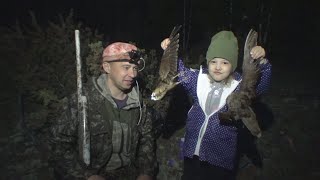 ULYANA'S FIRST HUNT ON PULL!!!!! FRENCH WOODCONG ON THE CAMPFIRE!!!