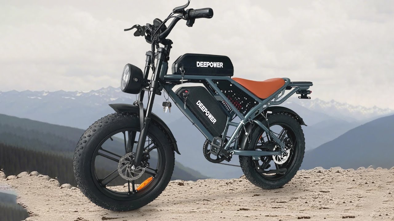 Vélo électrique DEEPOWER QS7 Adulte – Pneus 20x4.0, Batterie Amovible 48V 60Ah, Autonomie 250 Km, Double Suspension, 7 Vitesses
