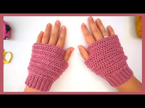 Lær at Hækle Hækle Fingerløse Handsker - YouTube