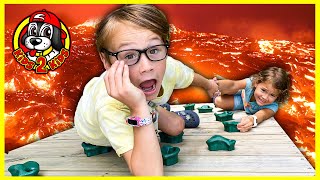 FLOOR IS LAVA Kids Challenge  TOUGHEST Backyard Obstacle Course  From INSIDE to OUTSIDE Our House!