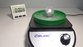 DRAFT Frozen Aluminum Phi Top on Ice on Magnetic Stirrer Can't Stay in Center at High Speeds.
