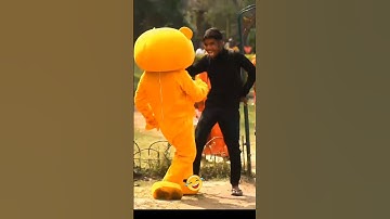 Teddy bear funny dance on public places Funny videos #shorts #youtubeshorts  2023 #shorts