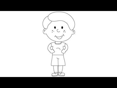 How to draw a boy - Easy step-by-step drawing lessons for kids - YouTube