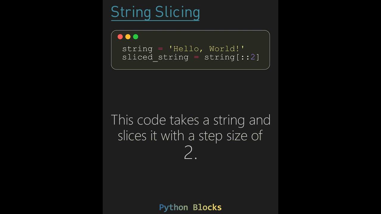 Python string slicing expert youtube