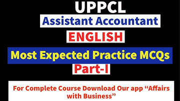 Most Expected Questions (Part-1) || English || UPPCL Assistant Accountant  exam 2023 #uppcl