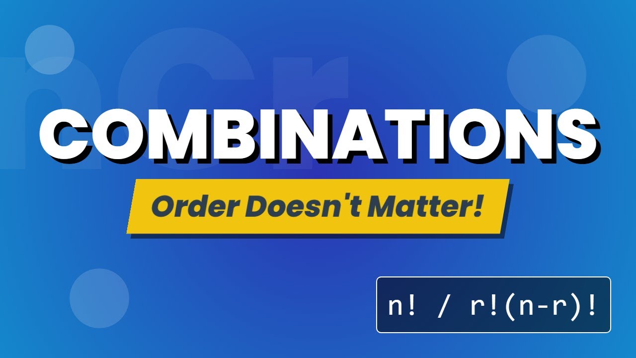 Combination Explaind Combinations vs Permutations Explained | Statistics for Beginners - YouTube
