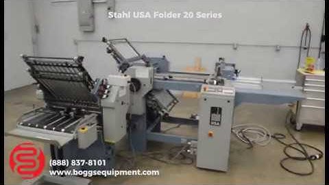 1999 Stahl USA B20 Pile Feed Paper Folder w/ 8 Page & Roll Away Stacker