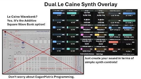 Dual LeCaine Synth Overlay for EaganMatrix Instruments and Electra One MK2.