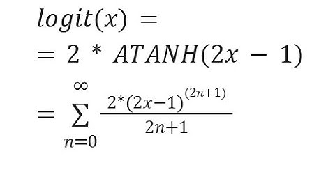 LOGIT function ATANH Taylor Maclaurin SERIESSUM LINEST POLYNOMIAL REGRESSION Google Sheets or Excel