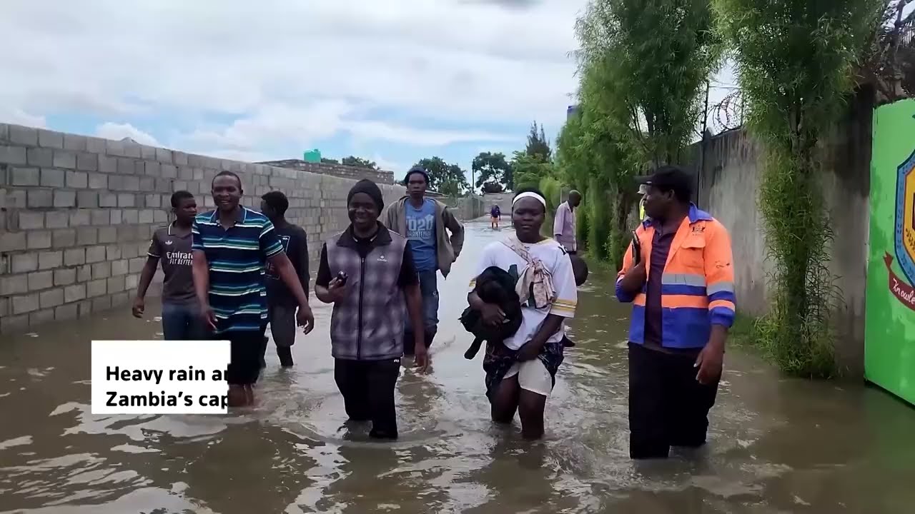 Heavy rains submerge homes in Zambia's capital, Lusaka