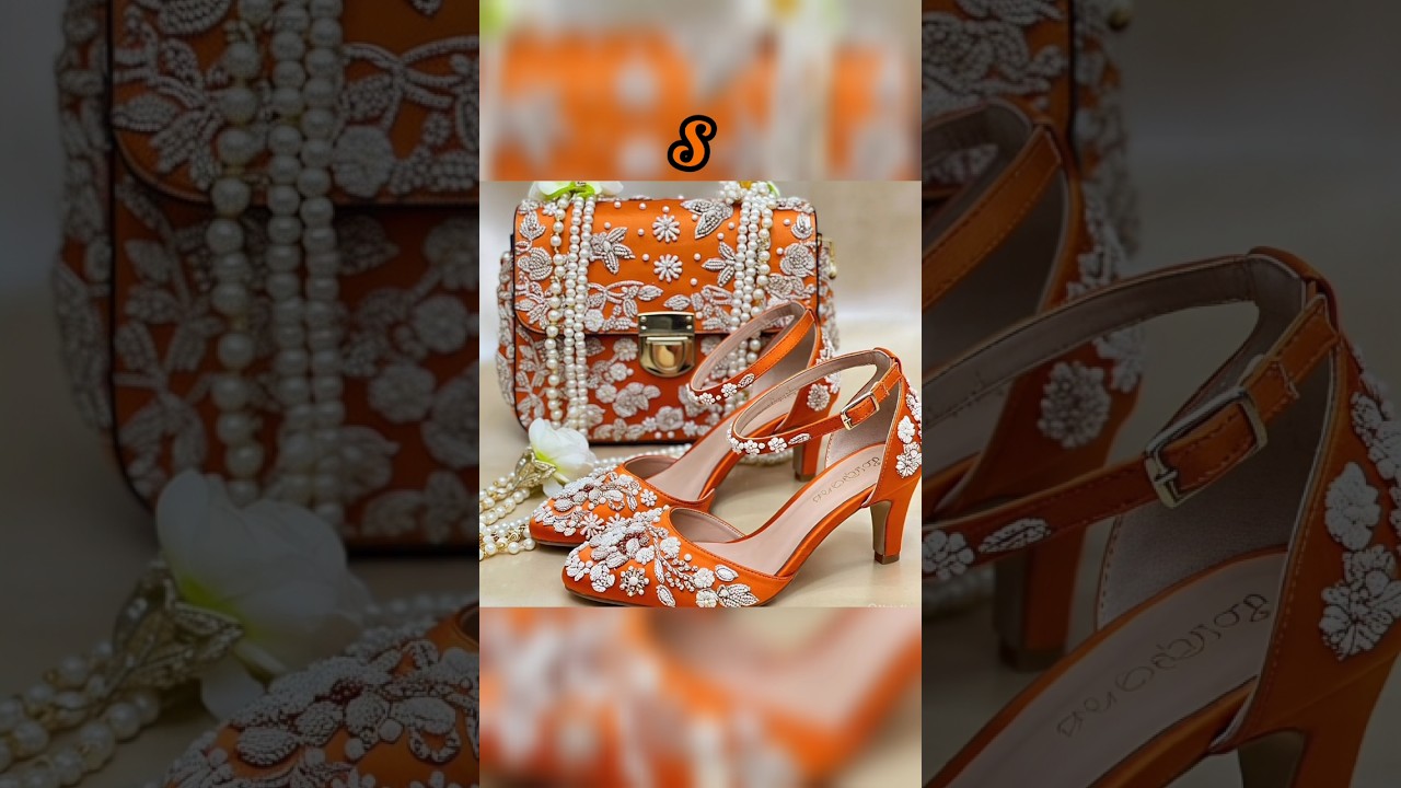latest bridal heels 👠 with matching handbag 👜