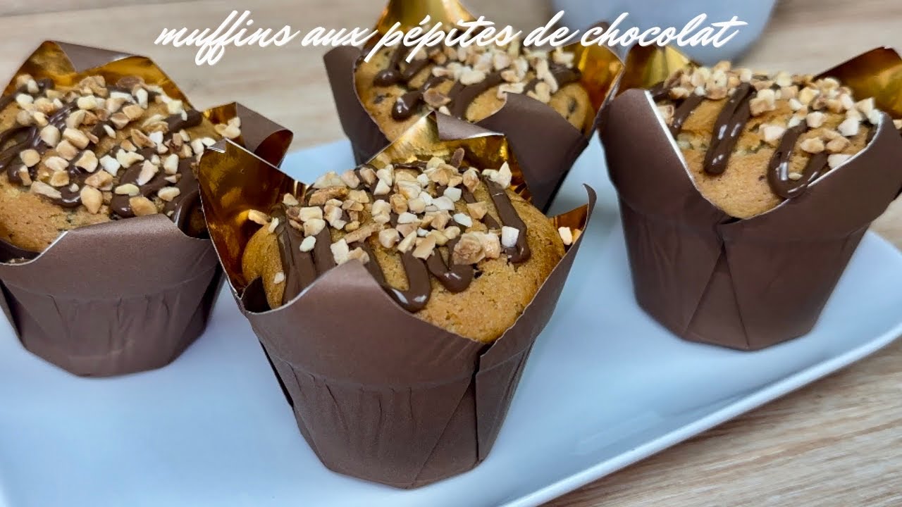 DÉLICIEUSE RECETTE DE MUFFINS AUX PÉPITES DE CHOCOLAT~ POUR PETITS DÉJEUNER & GOÛTERS GOURMANDS 🧁🍫