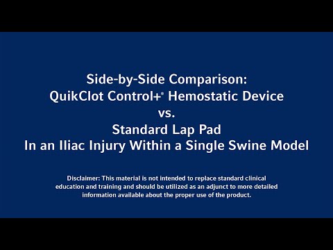 QuikClot Control+® Hemostatic Device - Iliac Injury in a Swine Model