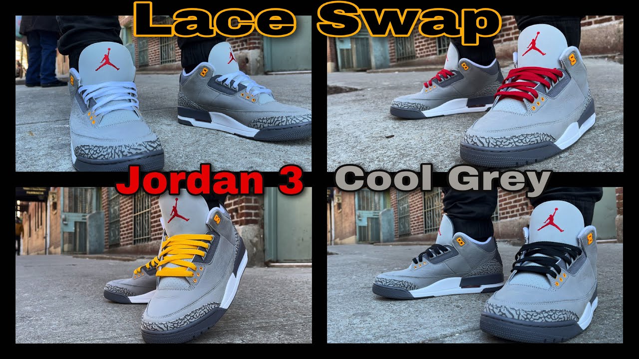 Jordan 3 cool grey laces Clearance