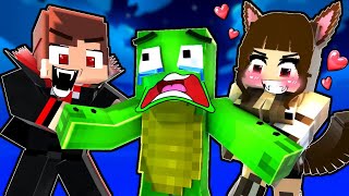 Vampire JJ Escapes the Werewolf Sisters! 🧛‍♂️🐺  Minecraft Rolepla