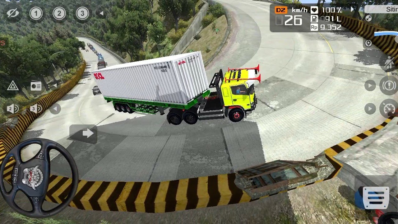 EXTREME LONG CONTAINER TRUCK DRIVE ON MOUNTAIN SINGLE ROAD | BEAUTIFUL COLOR HEAVY TRUCK – BUS MOOD 