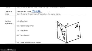 Ch1 D1 1.3 Notes Points, Lines, and Planes