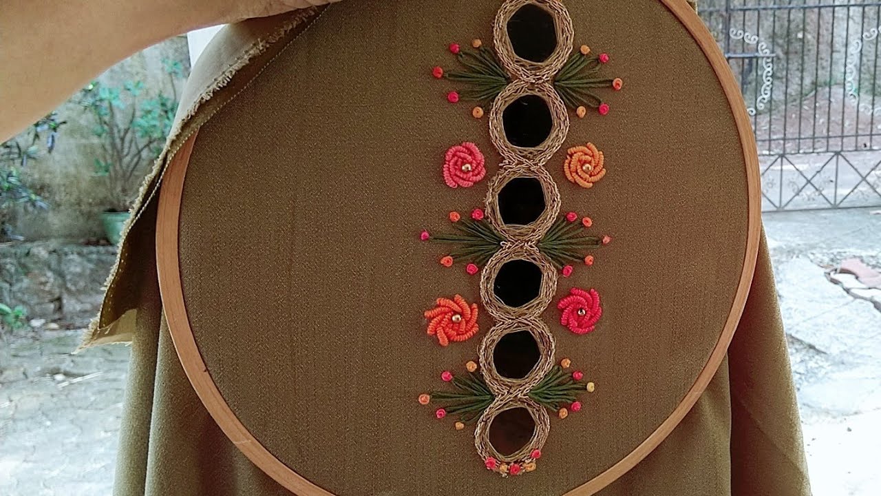 Beautiful hand embroidery beginners  churidar neck design  youtube Beautiful hand embroidery beginners  churidar neck design  youtube