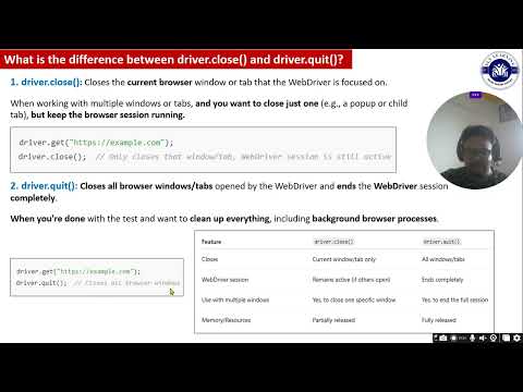 What is Difference between Driver.Close() and Driver.Quite() in Selenium ? Asked By  LTIMindtree.