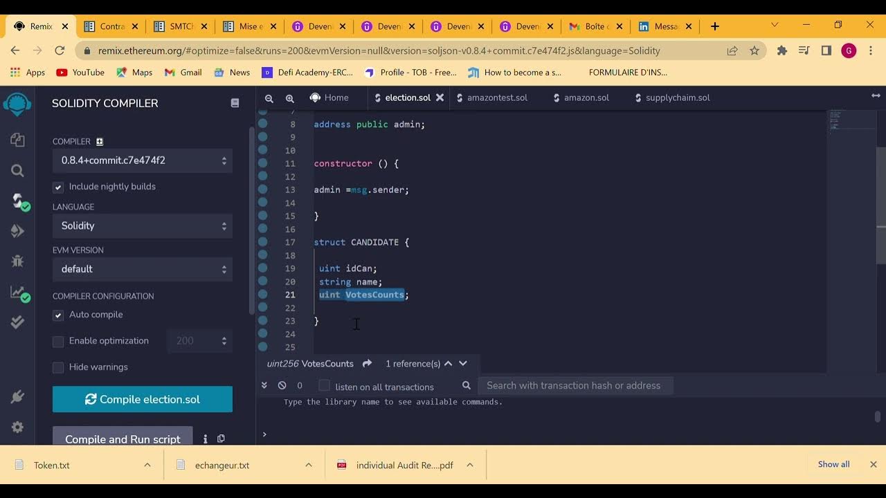 Smart contract Voting System part 1 - YouTube