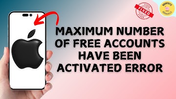 How to FIX Cannot Sign In Maximum Number of Free Accounts Have Been Activated Error in iPhone